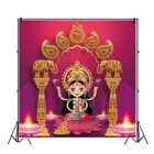 Фон для фотосъемки Laeacoo Diwali, Золотой блестящий красный фон, свеча, слон, благословение