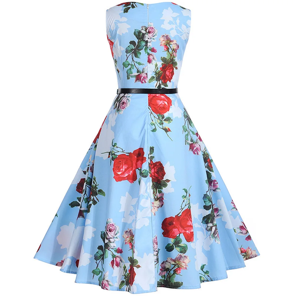 Женское миди-платье в стиле Хепберн облегающее хлопковое платье без рукавов с