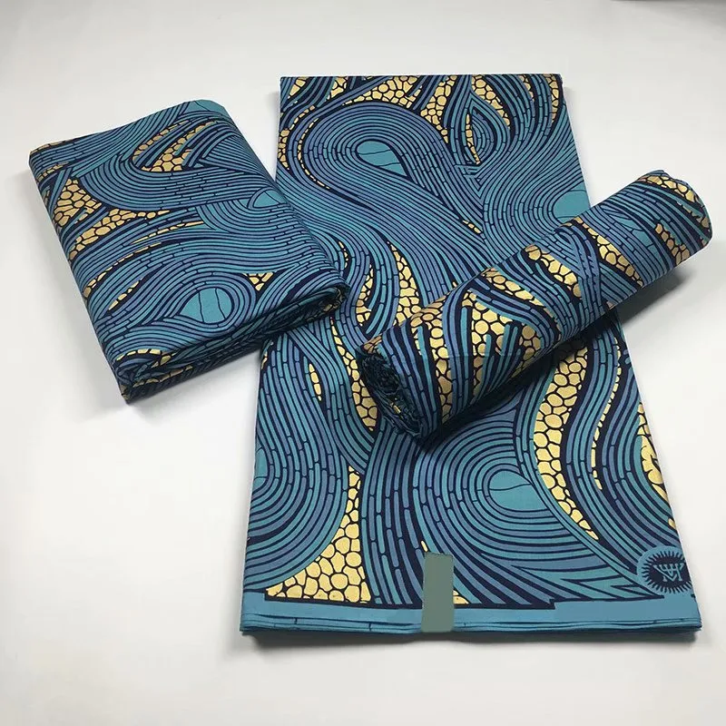 

Gold Print African New Fashion Anakra 100% Cotton African Wax Fabric Nigerian Ghana Kitenge Dashiki Real Wax Fabric 6 Yards