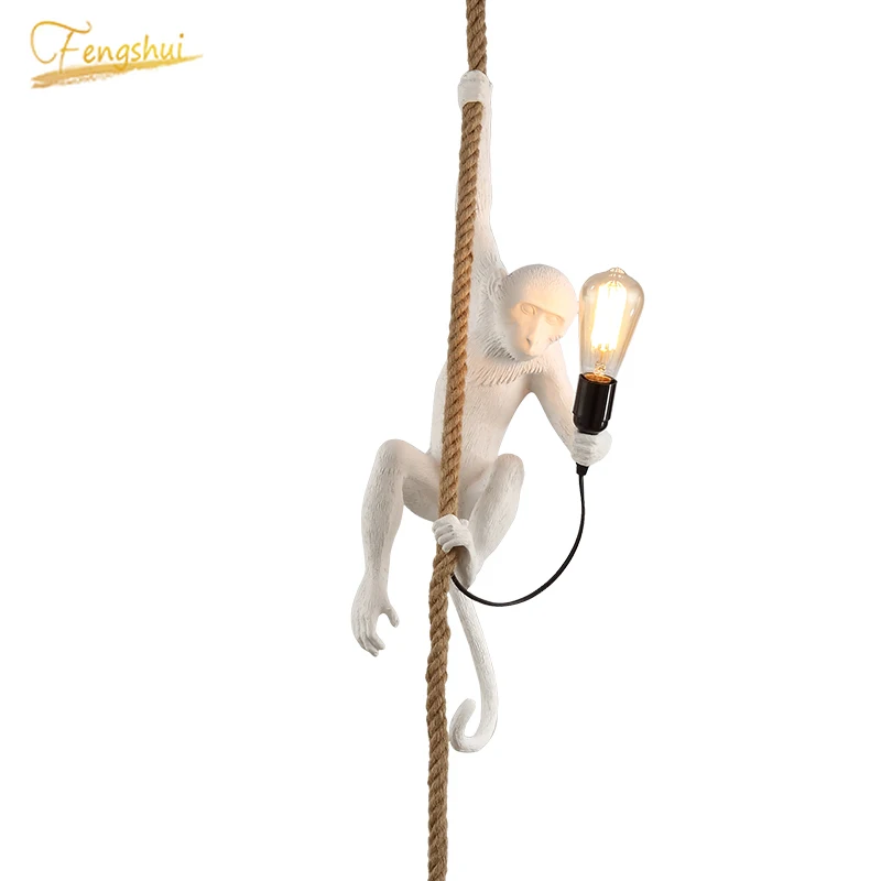 

Современные светодиодсветодиодный подвесные светильники в виде обезьяны, лофт, полимерные украшения, Подвесная лампа для ресторана, кафе, ...