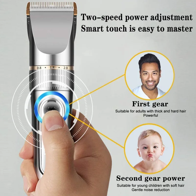 

USB Rechargable Hair Trimmer for Kid Adults Baldheaded Hair Clipper Haircut for Salon KG66