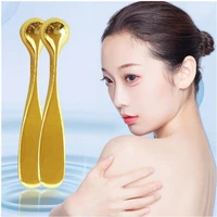 2 color eye cream applicator cosmetic spatulas eye roller massage stick anti wrinkle facial spoon gold alloy thin face care tool