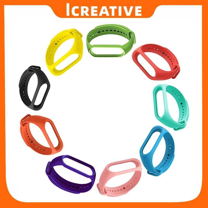 

Icreative Silicone Strap for Xiaomi Mi Band 6 5 Replacement Bracelet Miband5 Miband6 Smart Band Silicone Wrist Wristband Strap