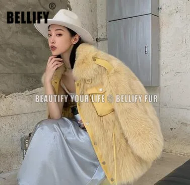 Высокая мода уличная Новая женская верхняя одежда из натурального меха лисы |