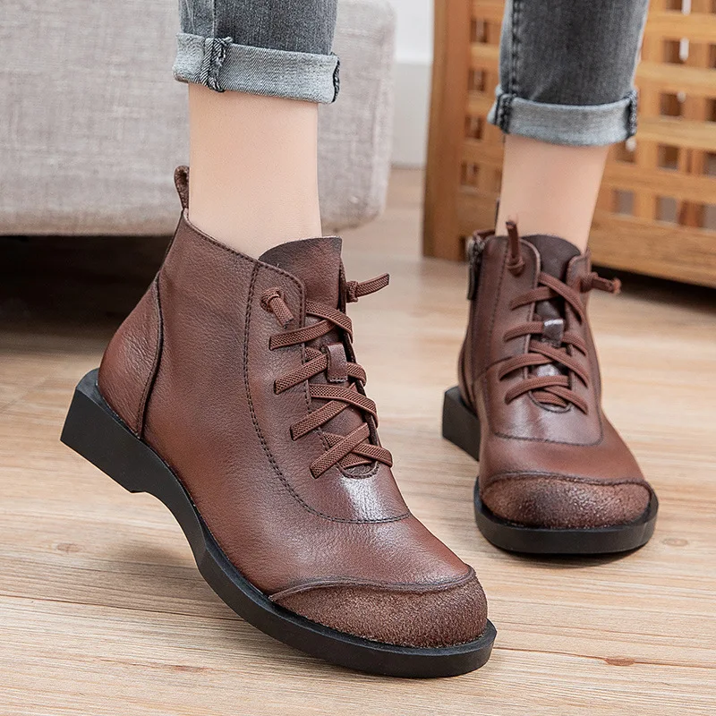 

Модные женские ботинки, дышащая популярная обувь на плоской подошве, стильная вечерняя женская обувь на массивной подошве, повседневная об...