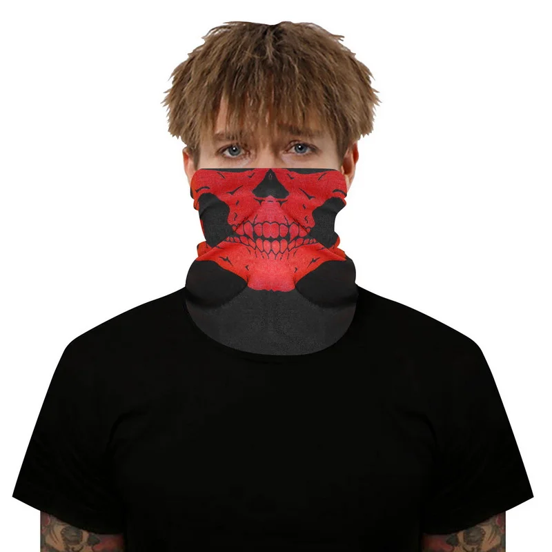 

Skeleton Print Insect-proof Sunscreen Multifunctional Scarf Mask Outdoor Riding Mask Comfortable High Quality Printed Face Towel