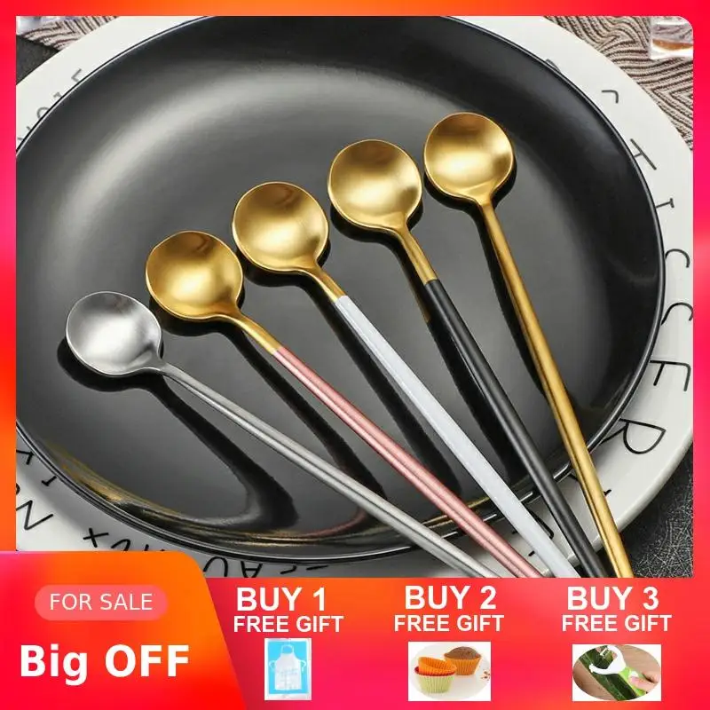 Ложка для кофе из нержавеющей стали креативная круглая квадратная форма