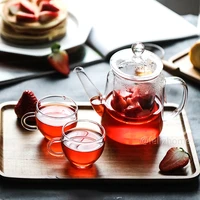 heat resistant glass teapot for boiling fruit teapot with filter teapot tea set set kettle restaurant teapotteapot set heat resi
