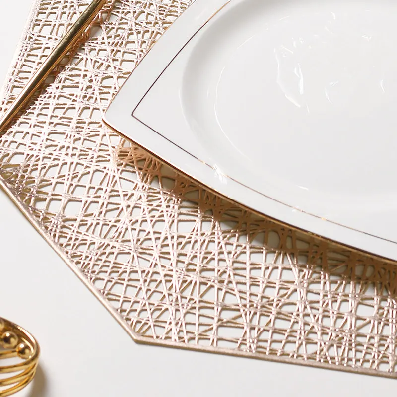 Oneup 2/4/6шт/набор ПВХ подставки в форме восьмиугольника с вырезами, теплоизолирующая подложка для дома, водонепроницаемая и противоскользящая, украшение для обеденного стола.