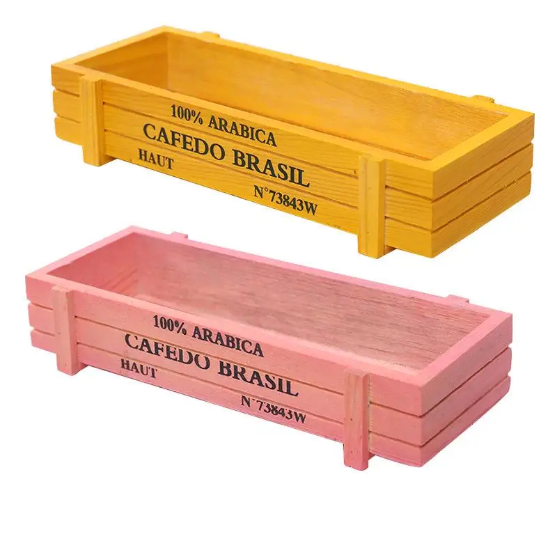 Винтажный деревянный ящик для хранения сада цветочный горшок рабочего стола