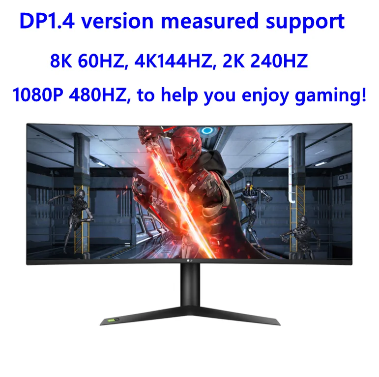 

1.5m/2m/3m DP1.4 version 90 Degree Cable Up Down Angled DisplayPort DP Display Port Male to Male Extension8K 4K supports 144hz