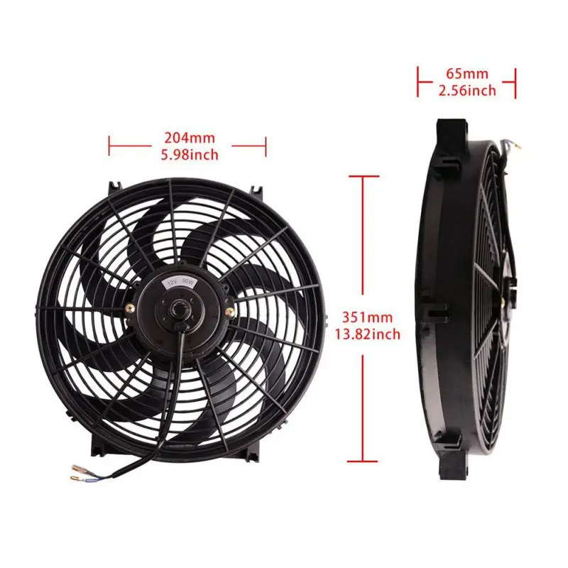 Универсальный Гоночный 14 дюймов 12 В черный электрический радиатор вентилятор