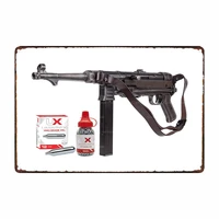 umarex weathered mp40 full auto co2 submachine bb gun bundle with 1500 bbs and 12 co2 cartridges metal tin plaque wall art plate