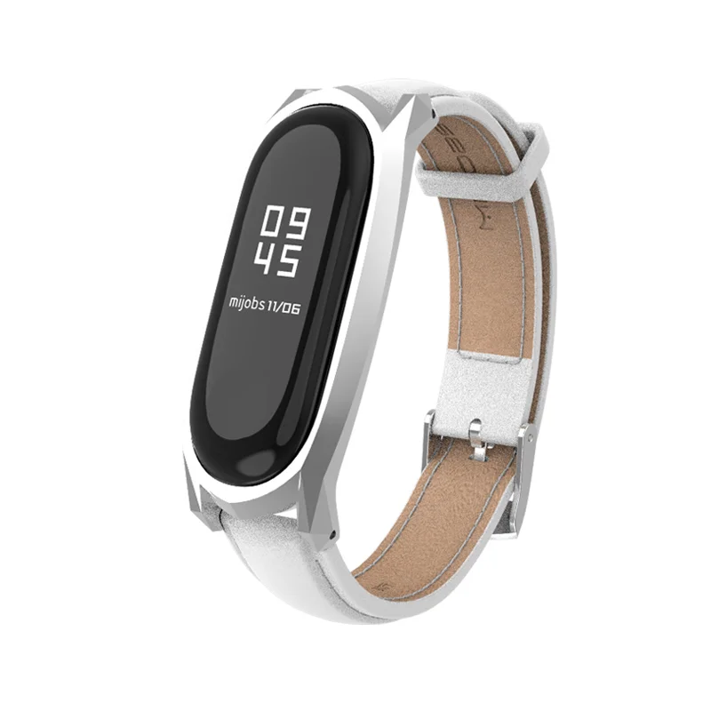 Смарт часы GT из натуральной кожи ремешок для Xiaomi Mi band 3 Band 4 браслет mi с