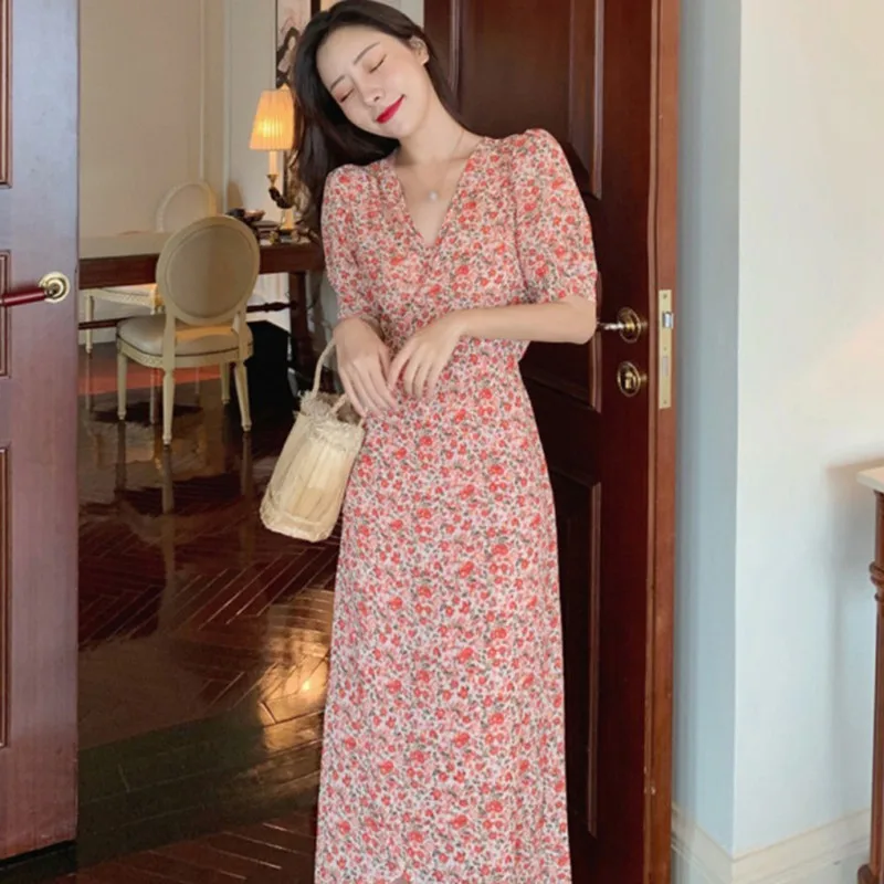 Женское шифоновое платье во французском стиле элегантное милое Привлекательное