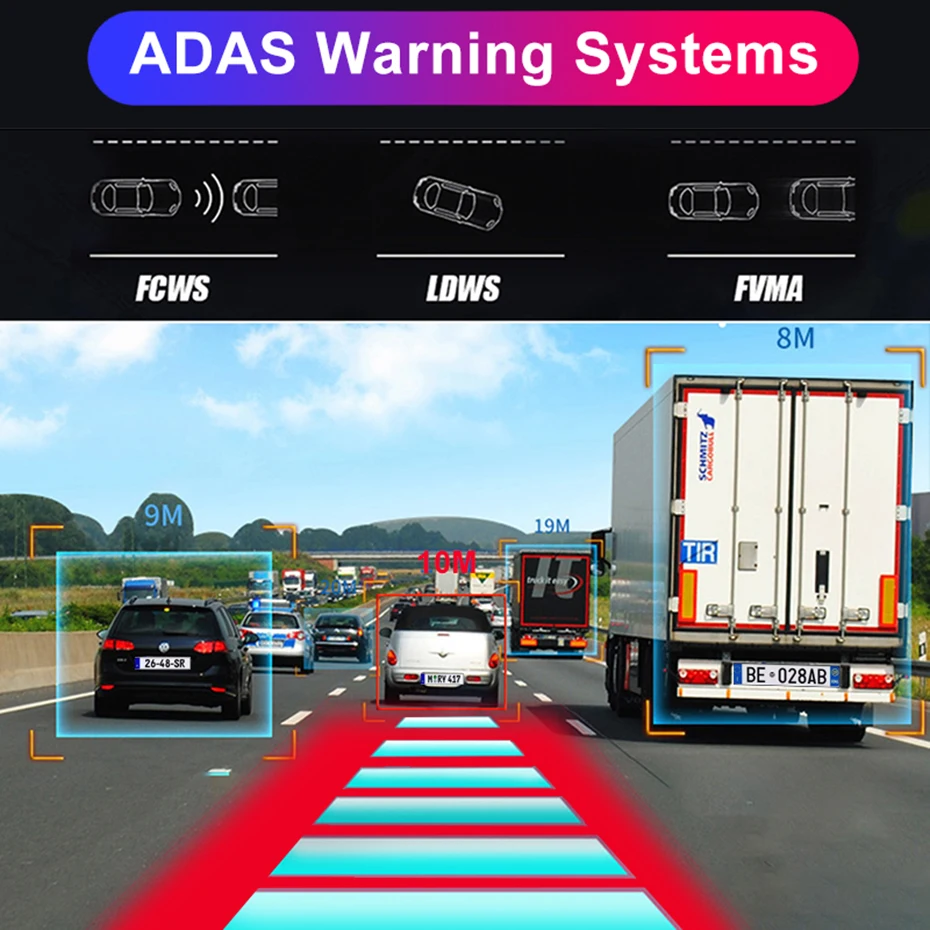 Автомобильный видеорегистратор Bluavido 12 дюймов ADAS 4G Full HD 8 1 P двойной Wi Fi IPS GPS