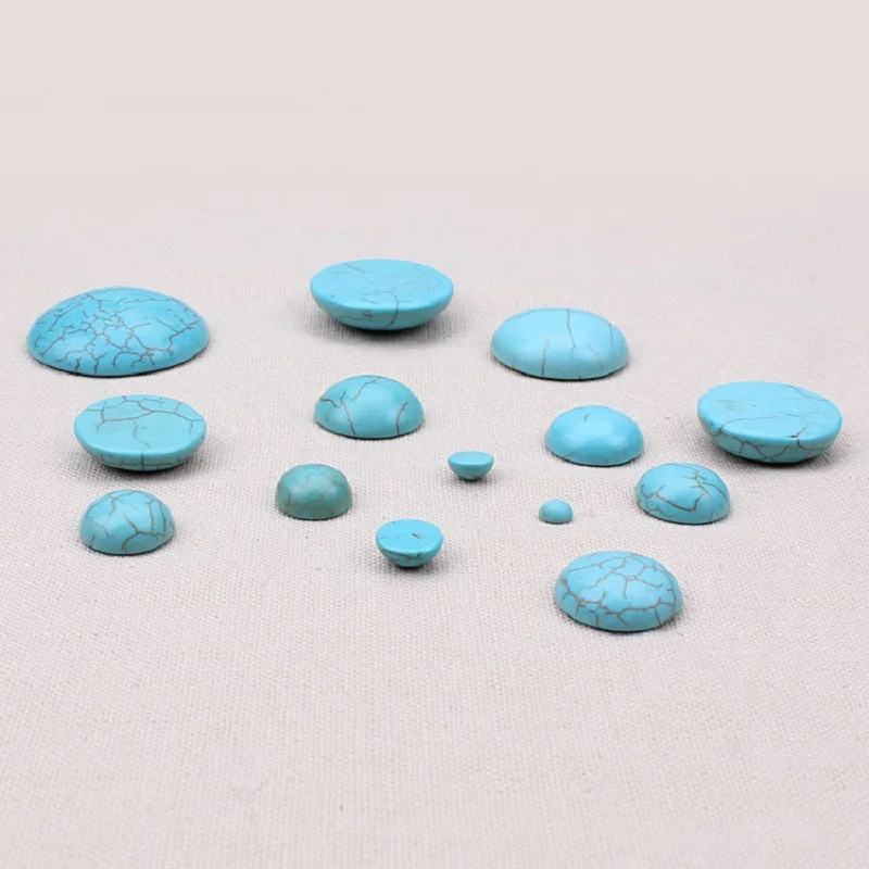 MEIBEADS 10 шт./пакет полукруглые разноцветные плоские с синим натуральным камнем