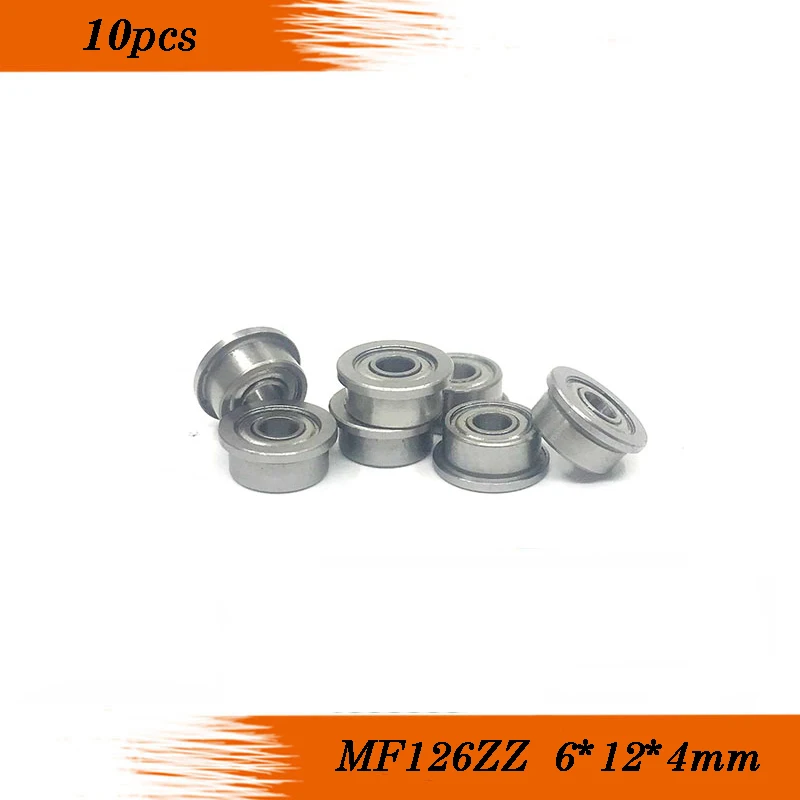 

10 шт. MF126ZZ подшипник ABEC-5 6*12*4 мм миниатюрные фланцевые MF126Z шарикоподшипники MF126 ZZ
