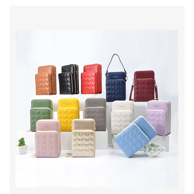 

2021 Summer Heart Design Luxury Crossbody Bag For Women Branded Trendy Fashion Shoulder Handbag Top Handle Phone Purses dropship