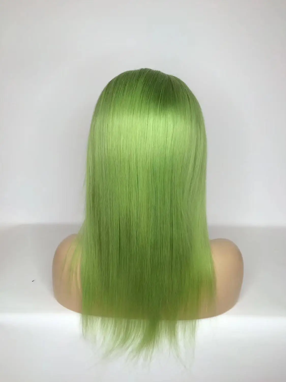 Green Oxeyegirl 13x4 светлые Синтетические волосы на кружеве парики из натуральных волос бразильский розовый/красный/синий/фиолетовый/белый/голубой/темно-синий/613 Синтетические волосы на кружеве парик человеческих волос - Цвет: Green