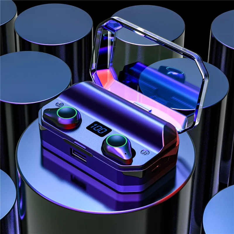 

T9 TWS Bluetooth Earphone True Wireless Stereo Earbuds LED Digital Display With 7000 MAh Charge Box Power Bank For Smart Phone