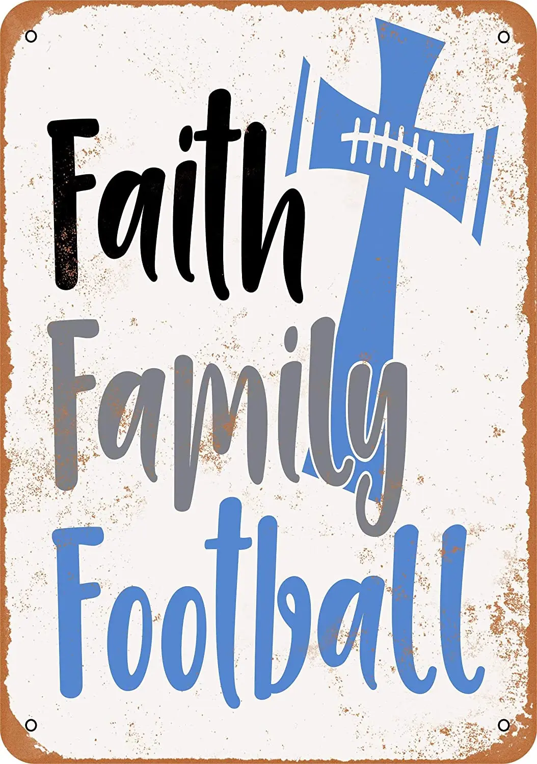 

Настенный цвет 7x10 металлический знак-семейный футбол Веры-винтажный вид