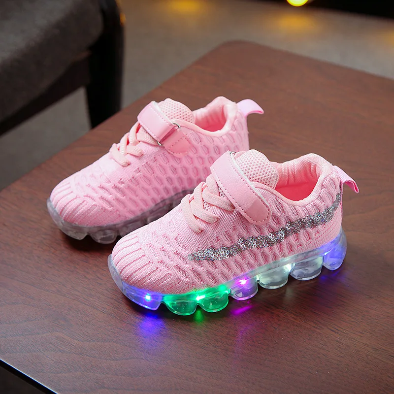 

LED lights children's shoes four seasons new boys casual sports kids shoes girls soft-soled light shoes crystal shoes glow CS30