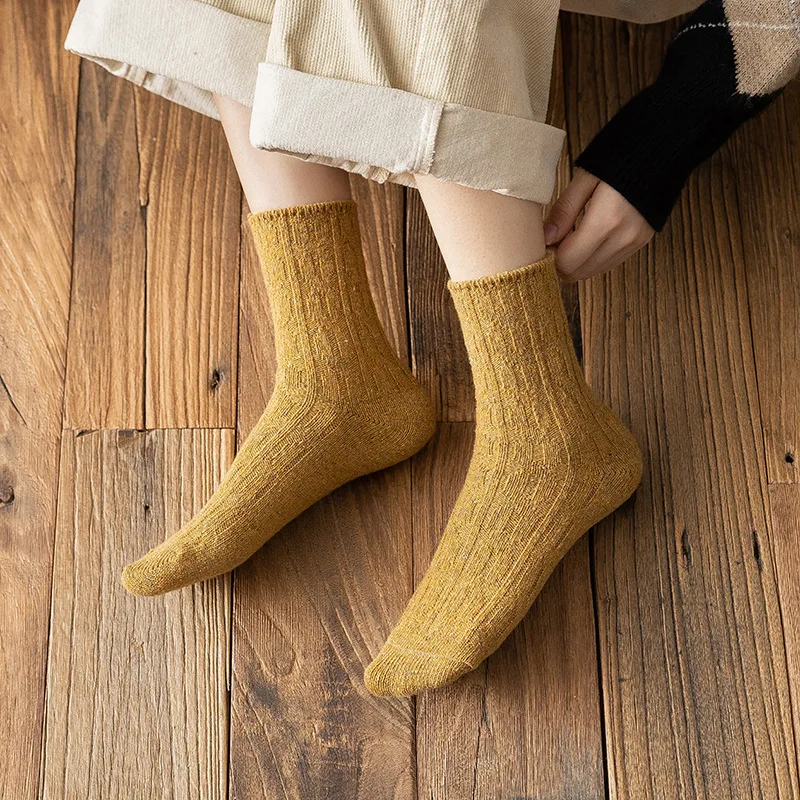

Недельные шерстяные носки для беременных носки средней длины однотонные термоноски хлопковые бархатные носки утепленные носки для женщин