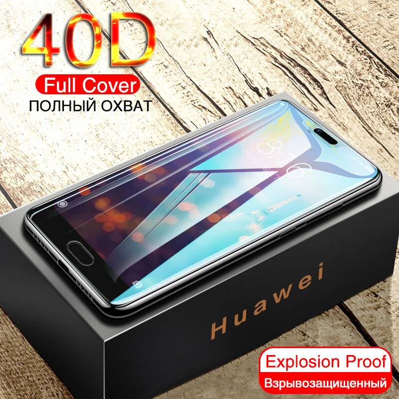 40D Защитное стекло для huawei P20 Lite P30 PRO закаленное Honor 9 10 20 Защитная пленка экрана |