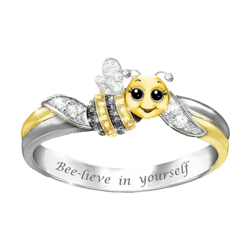 Изысканное кольцо Bee Lieve In Yourself милые украшения для свадебвечерние НКИ|Кольца