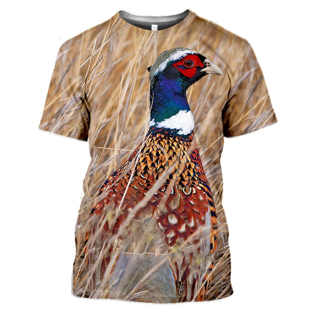 

3D Print Harajuku T-Shirt Summer Animal Hunting Partridge Bird Fashion Casual Men's Tshirt Chukar Short Sleeve Streetwear Unise