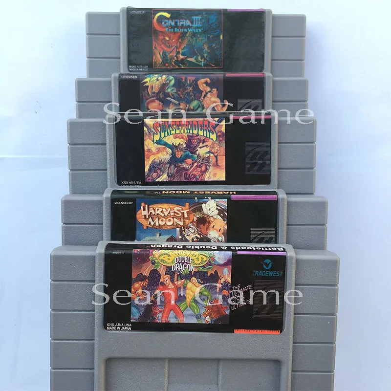 Карта памяти Battletoads Double Dragon/Contra III/Riders заката/Harvest Moon картридж для 16-битных