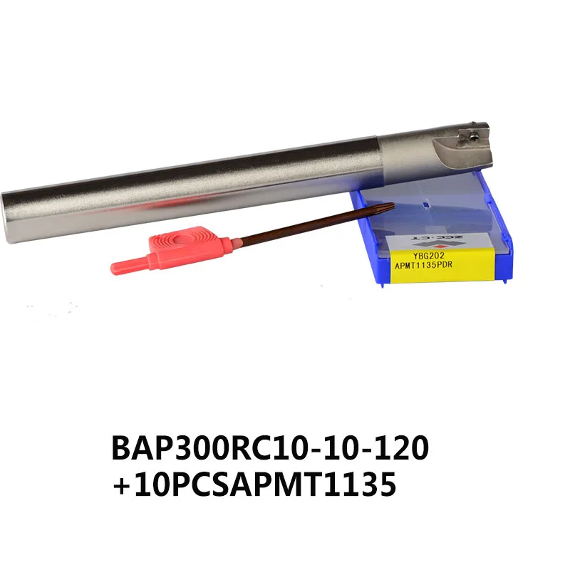 C10-10-120-APMT BAP 300R фреза инструменты с 10 шт. APMT1135PDR держатель фрезерного инструмента Торцевая мельница для фрезерного станка с ЧПУ для вставки APMT1135 - Длина режущей кромки: C10-10-120-APMT
