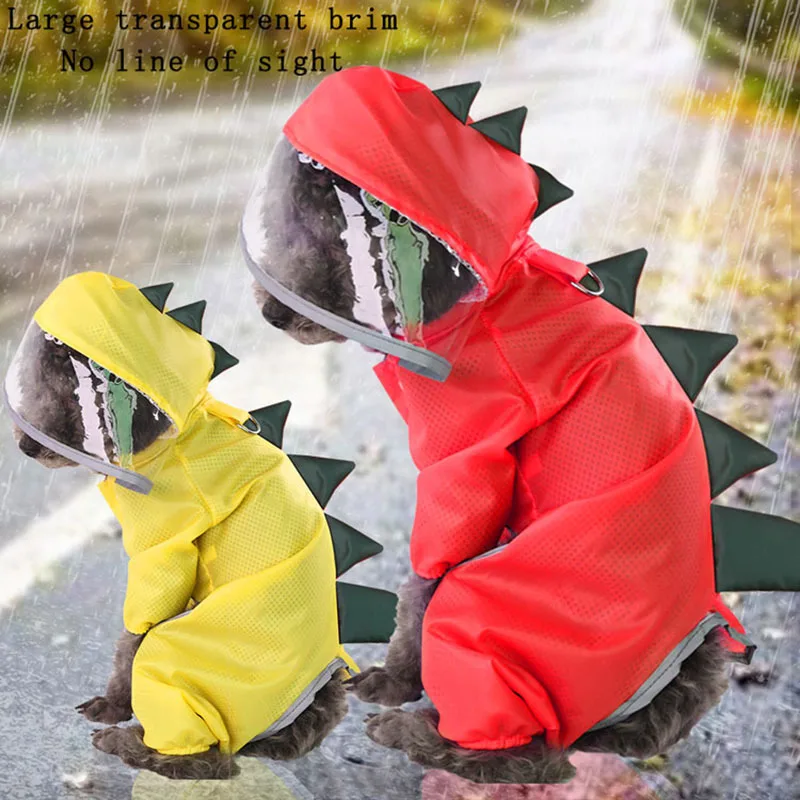 

Reflective Cartoon RainCoat Summer Dog Clothes for Small Dogs Nylon Puppy Waterproof Rain Coat Ropa Perro Chihuahua Pet Clothes