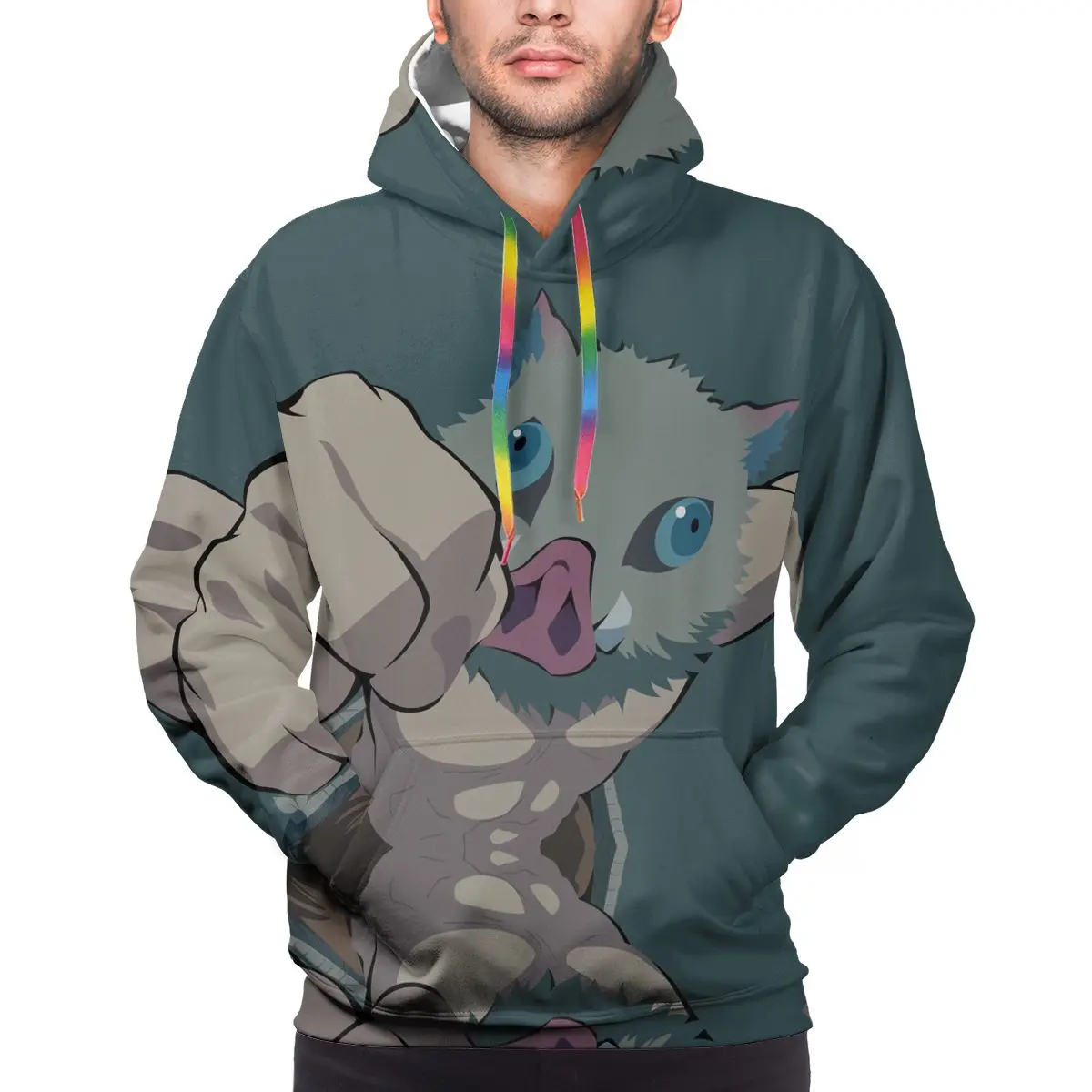 

Men's Custom Pattern clothes Hoodies Demon Slayer Sportswear Cosplay Pocket For men and women Suitable Unisex Hoodie