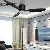 52 Inch Lower Floor Led DC Ceiling Fan With Lamp Remote Control Black Ceiling Fans For Home with light 220v Ventilador De Techo
