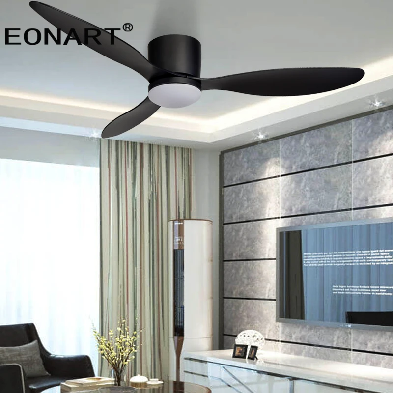 42 Inch Lower Floor Led DC Ceiling Fan With Lamp Remote Control Black Fans For Home Light 220v Ventilador De Techo | Освещение