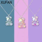 Модное ожерелье ручной работы с милым медведем из мультфильма Джуди карамельного цвета, Очаровательное ожерелье для женщин и девушек, повседневные украшения, подарки Вечерние