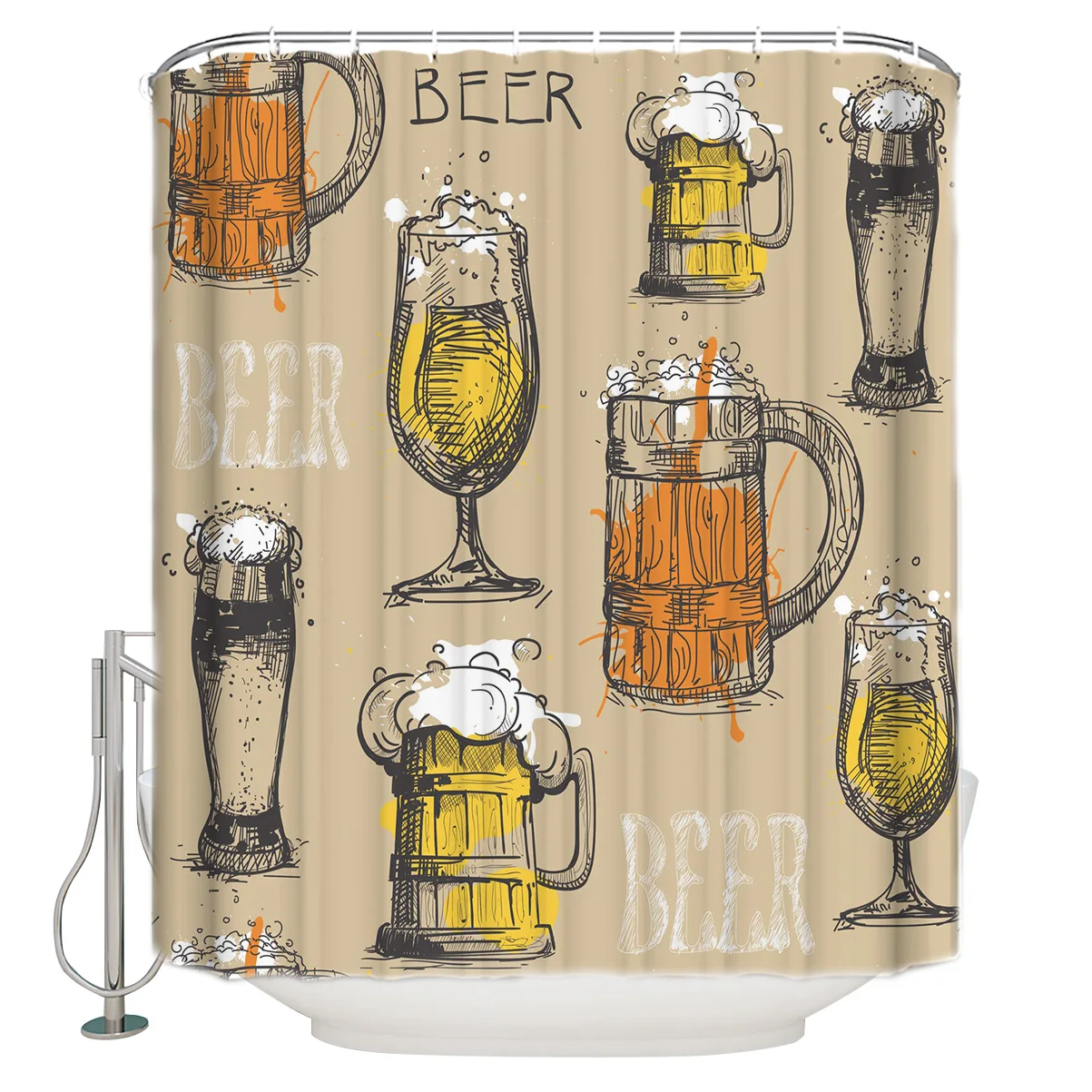 DEARHOUSE занавеска для душа винтажный текст пивные очки ванной украшения дома | Дом и