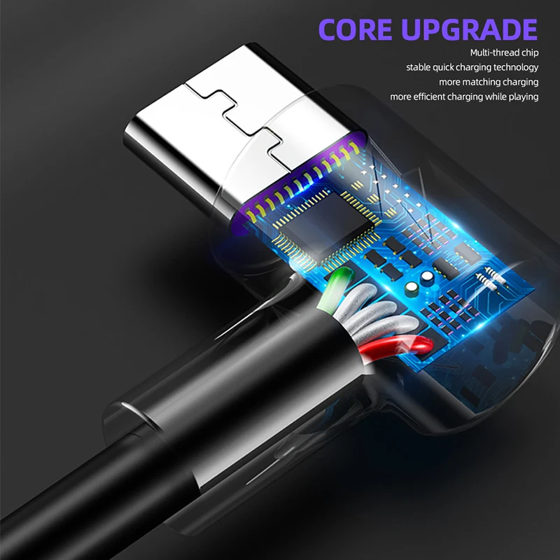 90 градусов 5A USB Type C кабель для мобильного телефона Samsung Huawei Xiaomi Redmi передачи данных