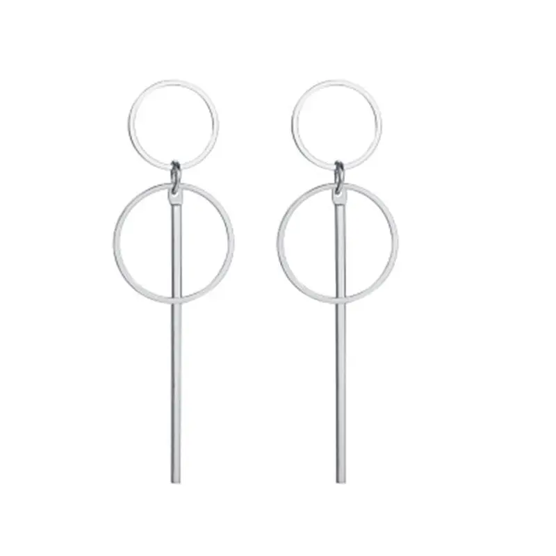Новые корейские серьги для женщин панк Простые Модные обруча 2019 Длинные