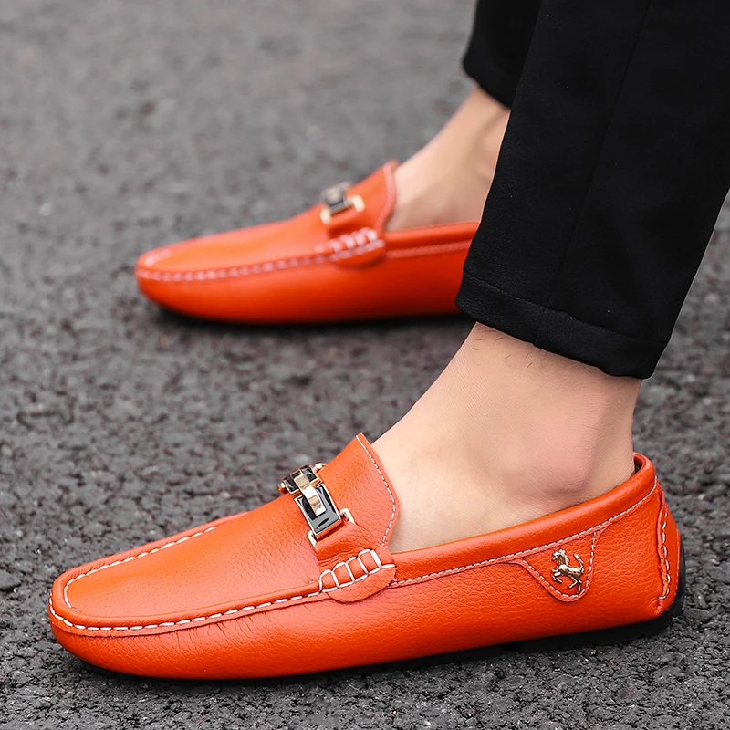 Мужские повседневные Лоферы FIXSYS плоская подошва Мокасины без застежки дышащие