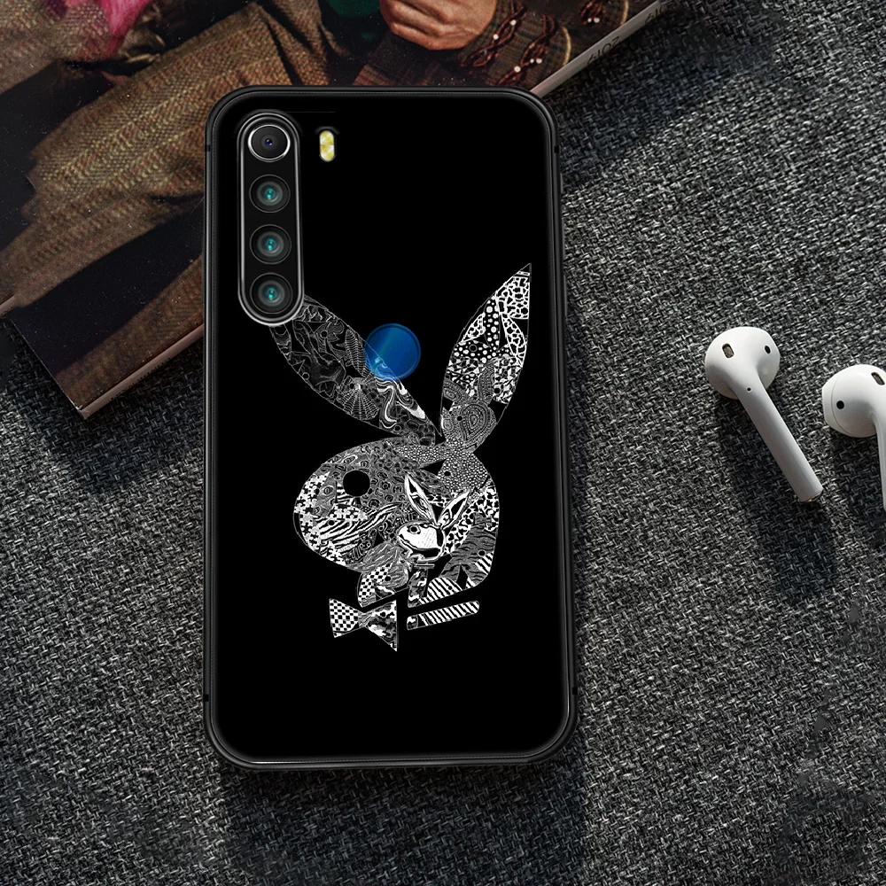 

Playboy Rabbit head Phone Case Cover Hull For XIAOMI Redmi 7 7a 8 8a 9 10X NOTE 6 7 7s 8 8t 9 9s Pro Max black Funda Luxury
