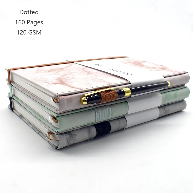 Marble Pattern A5 Dot Grid Book Thick Paper Fine Notebook Leather Cover Business Office Stationery School Notepad Supplies Diary |