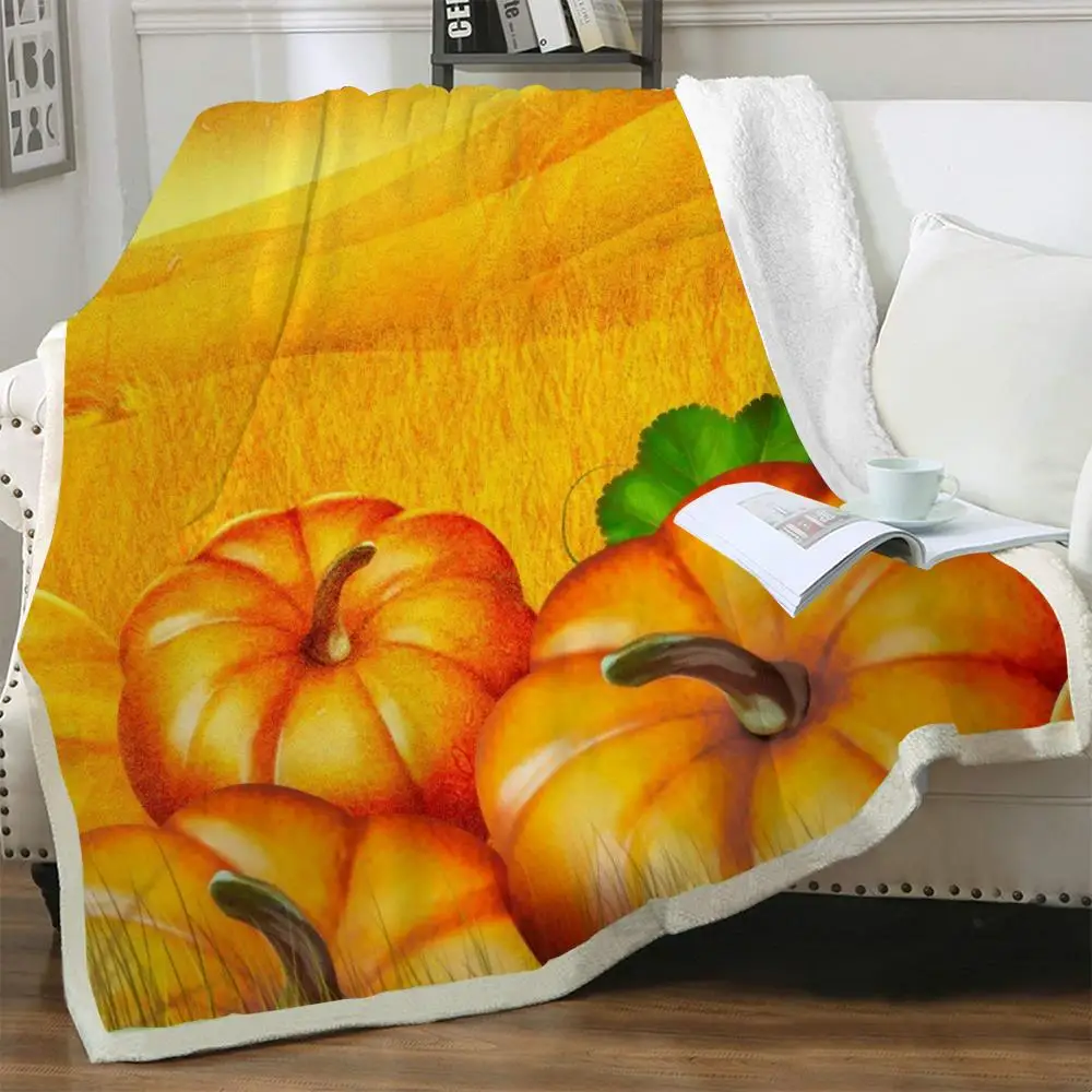 

Одеяло NKNK Brank в виде тыквы, покрывала для Хэллоуина, тонкое покрывало в стиле хип-хоп, желтое плюшевое покрывало, шерпа, одеяло премиум-класса