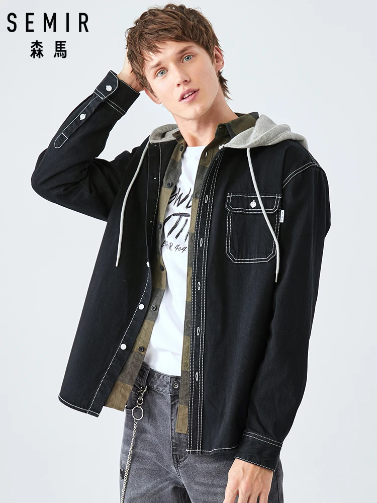 SEMIR джинсовая рубашка с длинным рукавом для мужчин 2019 Новинка осени свободные и