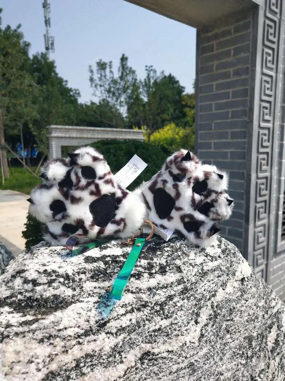 Кулон в форме снежного барса волка тигра виде лап перчатки Плюшевые Ручные куклы