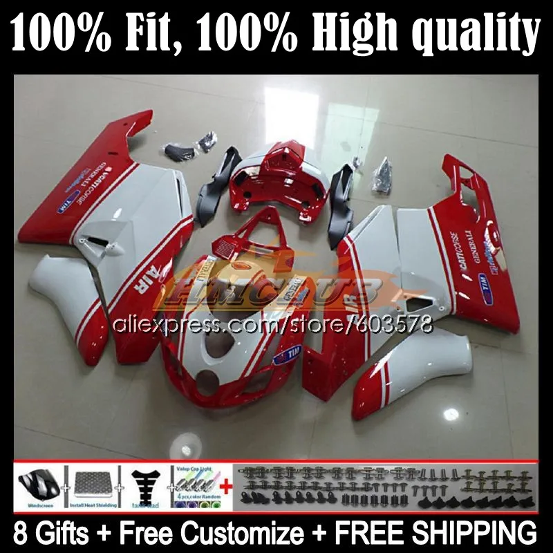 

Инъекционные боди для DUCATI 749-999 749S 999 S 62CL.22 749 999 S R 749R 999R 05 06 999 749 2005 2006 обтекатель OEM комплект белый красный