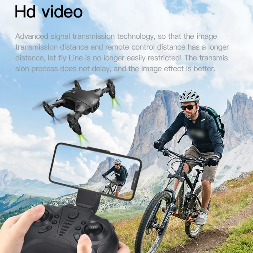 

4K-FPV H2 Mini Drone With 500 MAh Battery HD Pictures And Videos And 5G WiFi Transmission Dual Flight Time Air Pressure Drone