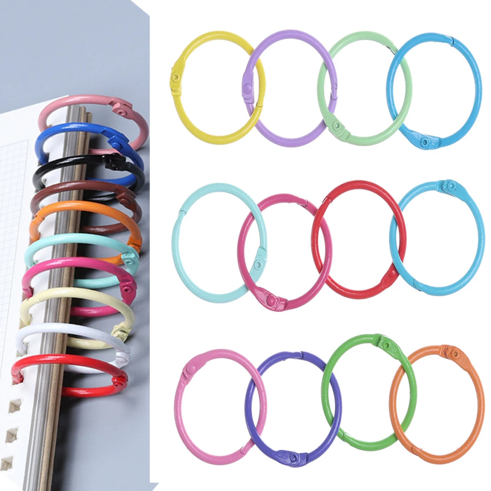 10 шт. 30 мм цветное окрашенное металлическое кольцо свободного листа переплет